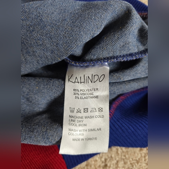 Kahindo Windhoek Womens Cardigan Sweater Size L Blue And Red - Picture 10 of 10